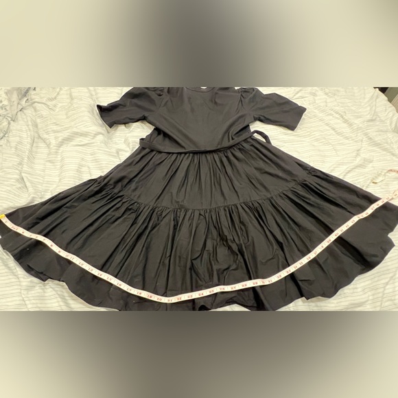 BATSHEVA DRESS - Pearl-Button Black Cotton Dress - Picture 13 of 14